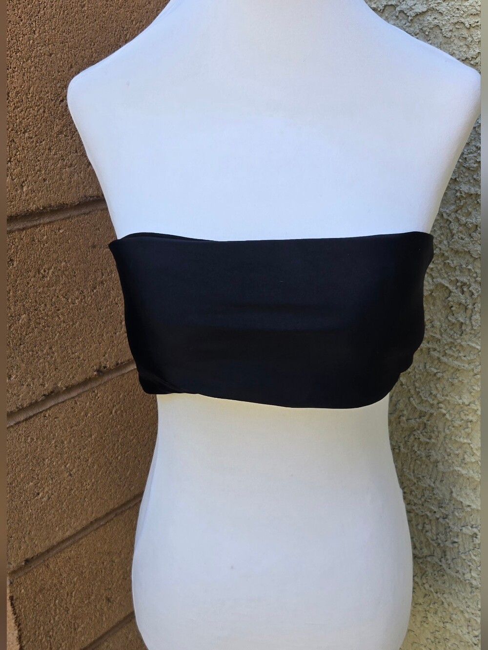 Black Strapless Bandeau Swim Top